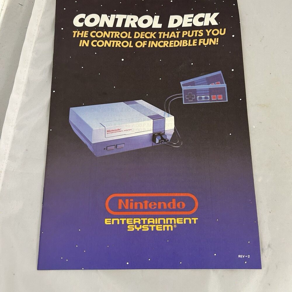 Vintage 1986 Nintendo NES Control Deck Instruction Manual 10”x8, Zapper Manual